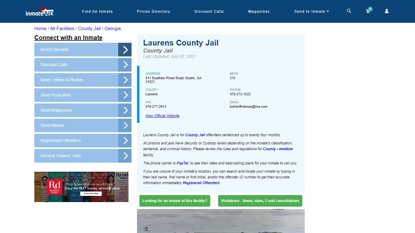 Laurens County Jail - Inmate Locator - Dublin, GA